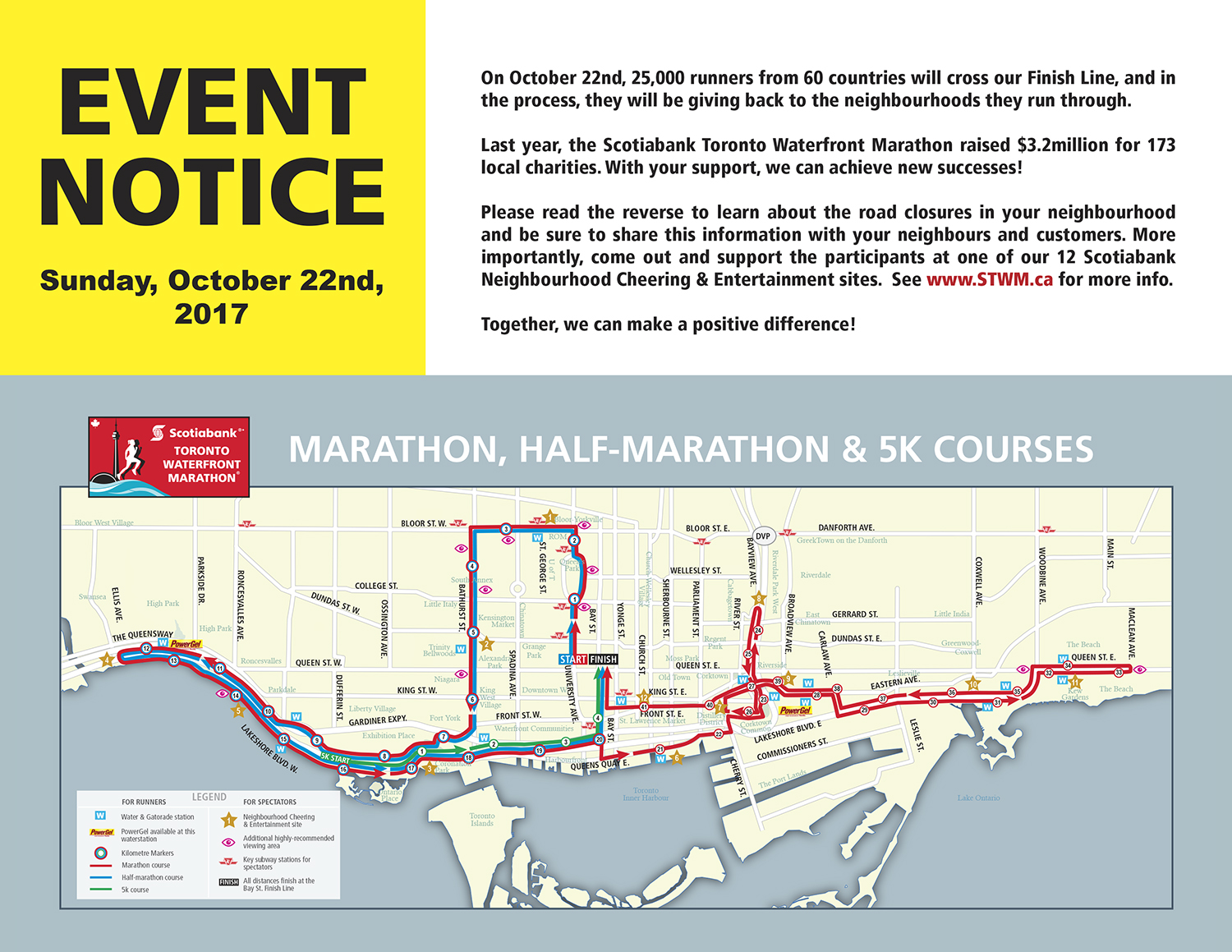 Toronto Waterfront Marathon road closures and route info